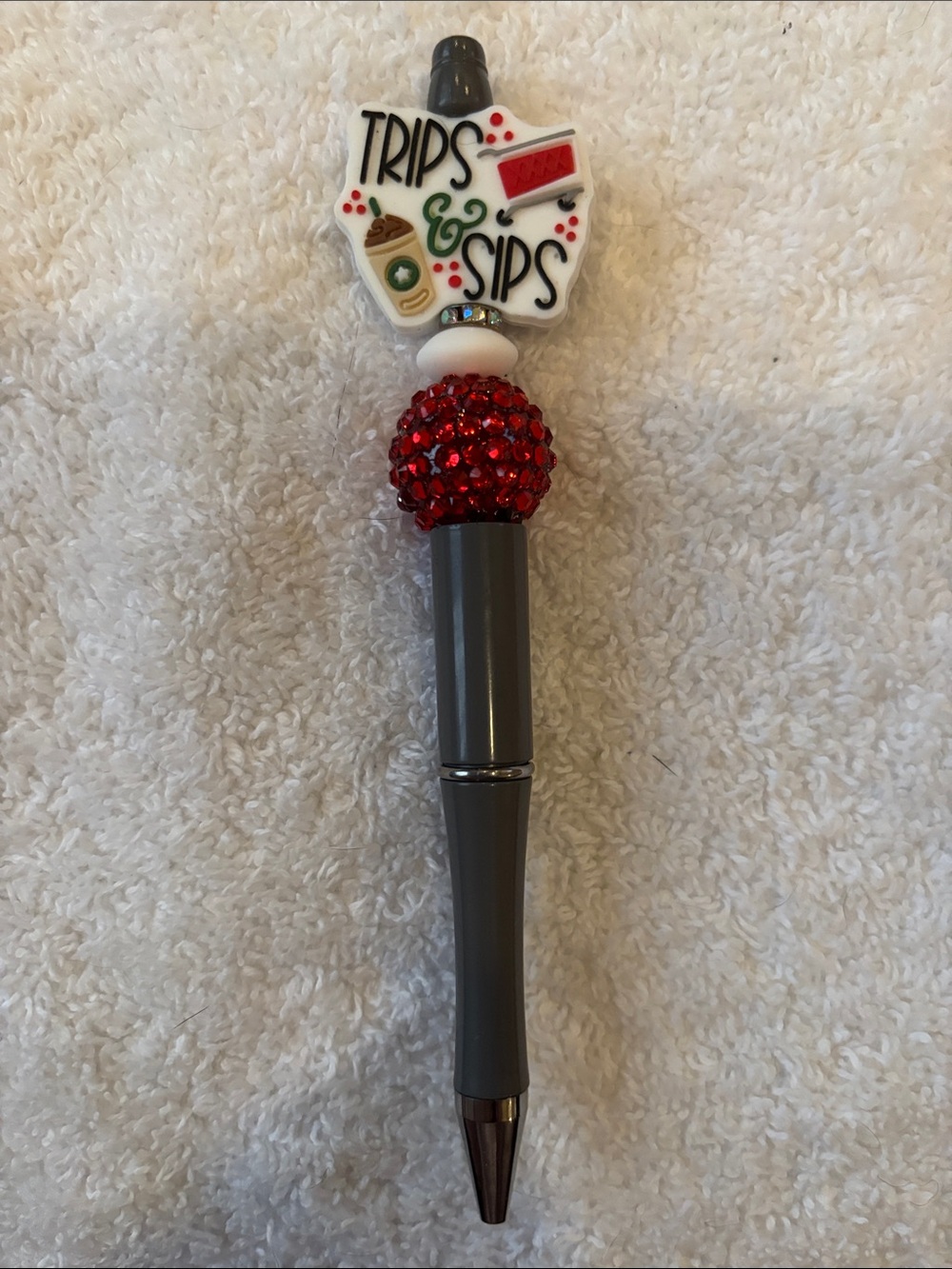 Trips & Sips Decorative Red Accent Pen